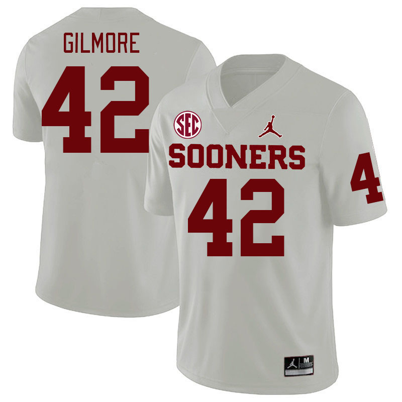 Men #42 Wyatt Gilmore Oklahoma Sooners 2024 SEC Conference College Football Jerseys-White